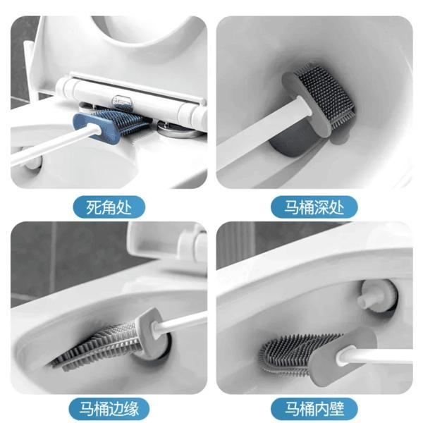 Product Introduction of Home Accessories Wall Mounted Toilet Brush with Holder, 3pcs/set Household Bundle Cleaning Products Including 1pc Long Handle Toilet Brush, 1pc Edge Brush, 1pc Brush Holder, Toilet Cleaning Brush with Flexible Head, Spanish Cleaning Products 15