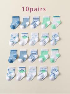 Baby's Colorblock Crew Socks, Cute Soft Comfy Breathable Socks for Baby Boys & Girls, Newborn Infant Kids Socks, Baby Clothing