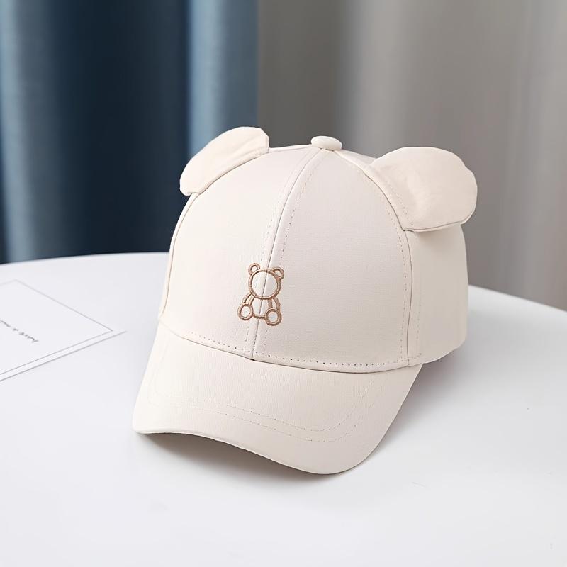 Product Introduction of A&H      1pc Embroidered Little Bear Baseball Cap - A Versatile Choice for Boys and Girls, Ideal for Summer Beach Trips. 4