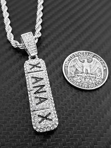 Rhinestone Decorated Letter Design Pendant Necklace, Punk Style Jewelry for Party, Daily Decor, Trendy All-match & Exquisite Jewelry for Birthday Gift