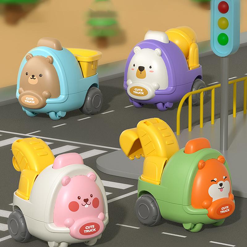 1 Piece Drop Resistant Car Children's Engineering Vehicles Pull Back Inertial Car Toy For 2-3 Year Old Boy Baby Children's Gift 0