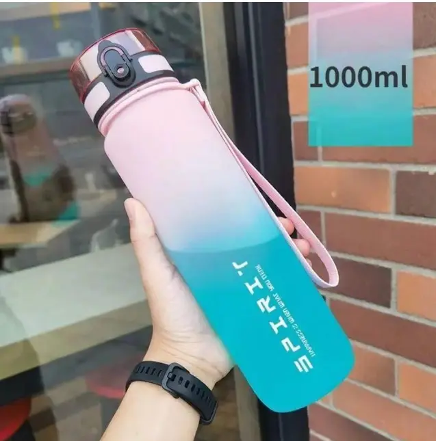 1L Sports Water Bottle High Capacity Plastic Fitness Portable Durable Camping Hiking Workouts Outdoor Sports Cups 6