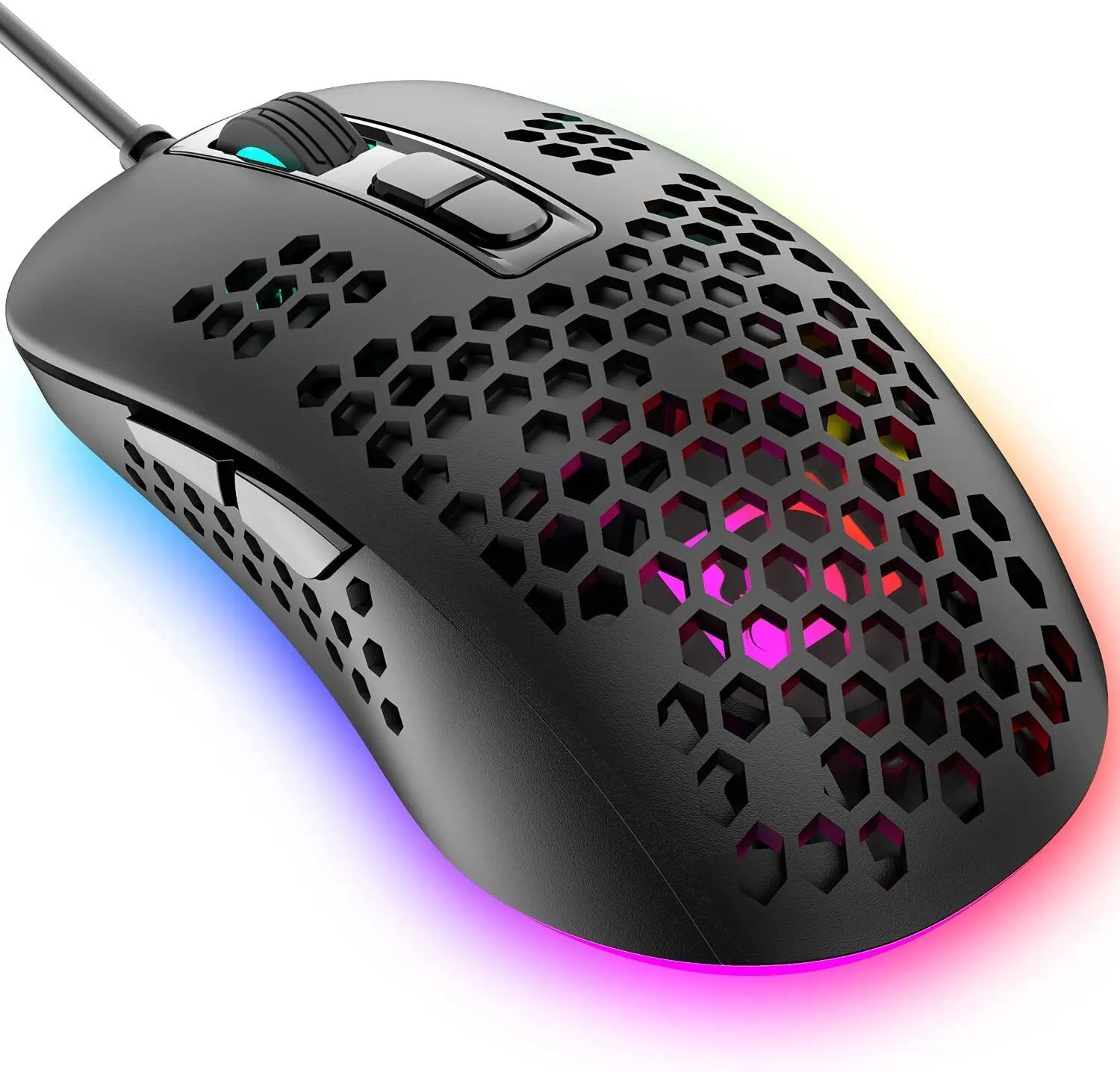 Ultralight Wired Gaming Mouse,4 Kinds Backlit,2400DPI Adjustable for PC Gamers