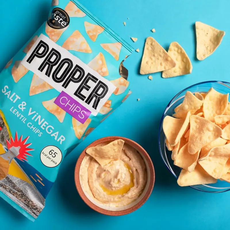Proper Chips Snack Box - BBQ & Salt & Vinegar Mixed Case - Vegan & Gluten Free - 32 x 14g - Bold Flavor Bites - Healthy Snacking - Crunchy, Crispy 4