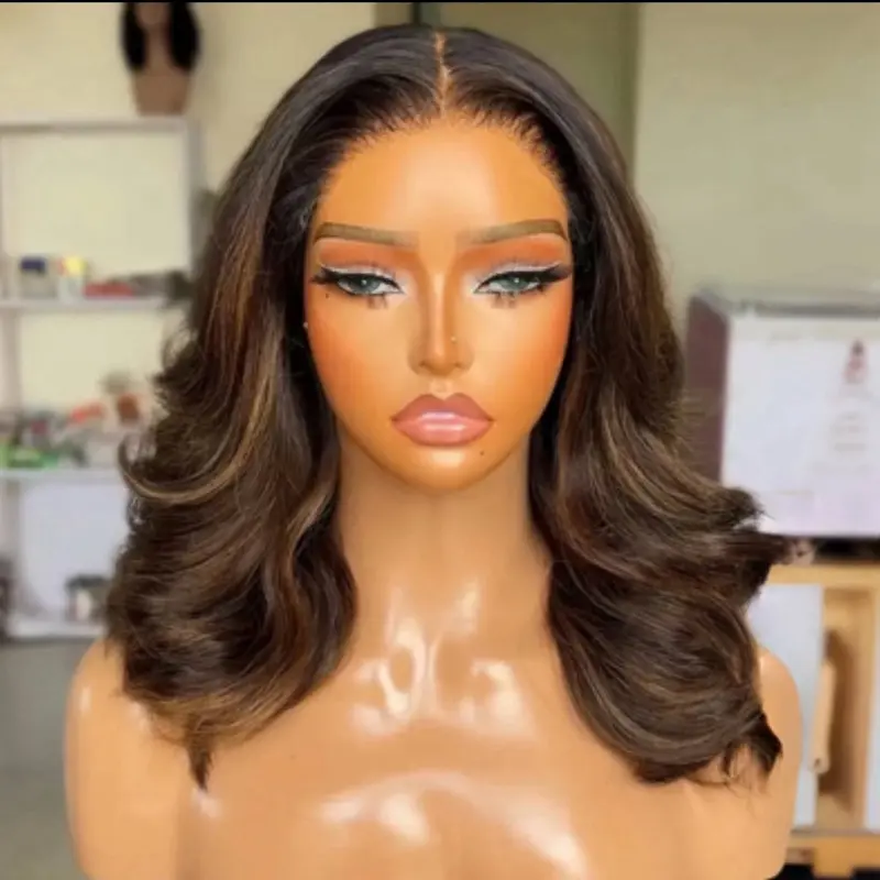 Lumio Custom Made Glueless  6×5 Lace Closure Wig |  Highlight Brown Loose Wave | Bleached Knots | Human Hair | Beginner Friendly | Ready to Go | Lace Front Wig | Wear and Go