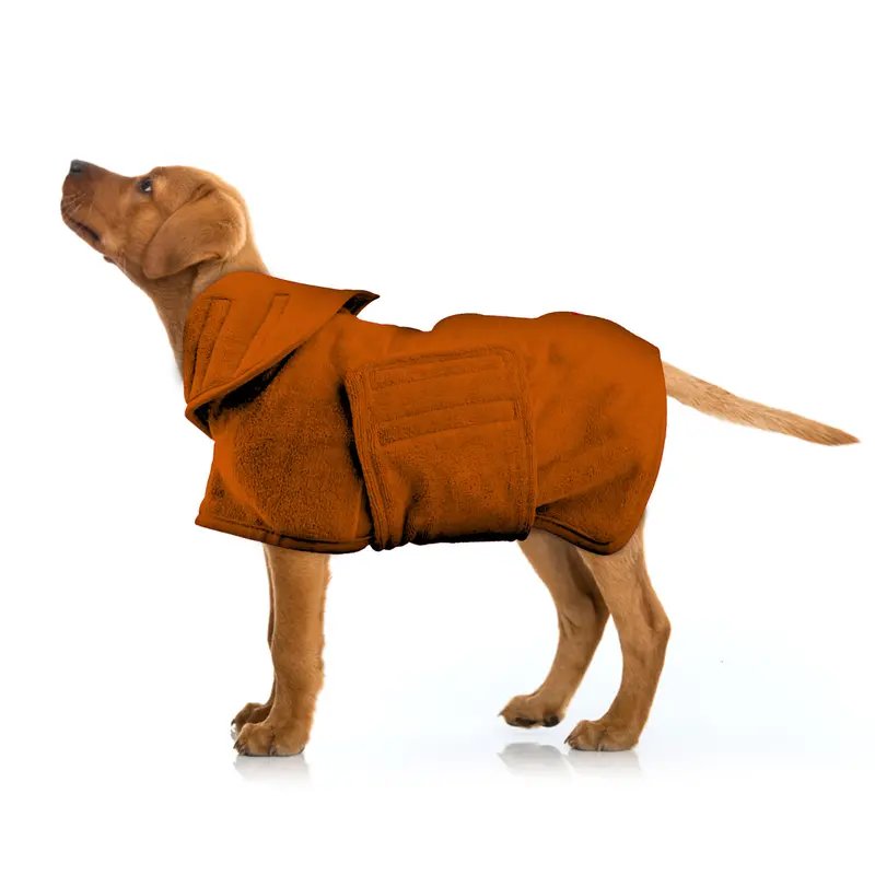 Dog Bathrobe Towel Microfibre Bath Robe Pet Super Absorbent Drying Coat large 3