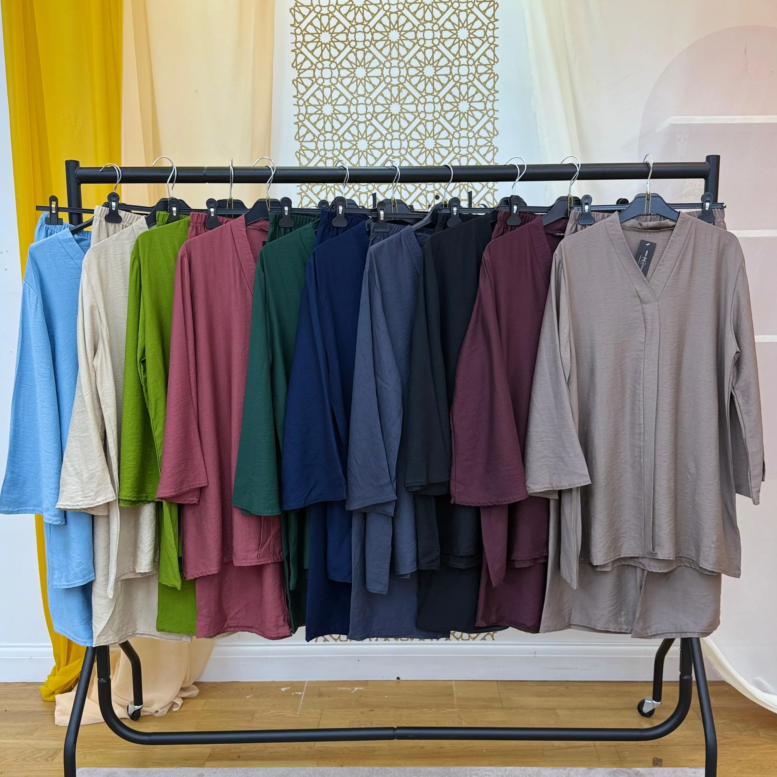 V-Neck Linen Feel Two Piece Set