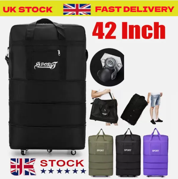 42" 6 Wheel Extra Large Lightweight Luggage Trolley Suitcase Travel Bag h V6F9