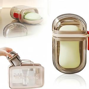 Portable Soap Case, 1 Count Leak Proof Soap Container with Lid, Soap Travel Case Bar for Shower Bath and Bathroom Use