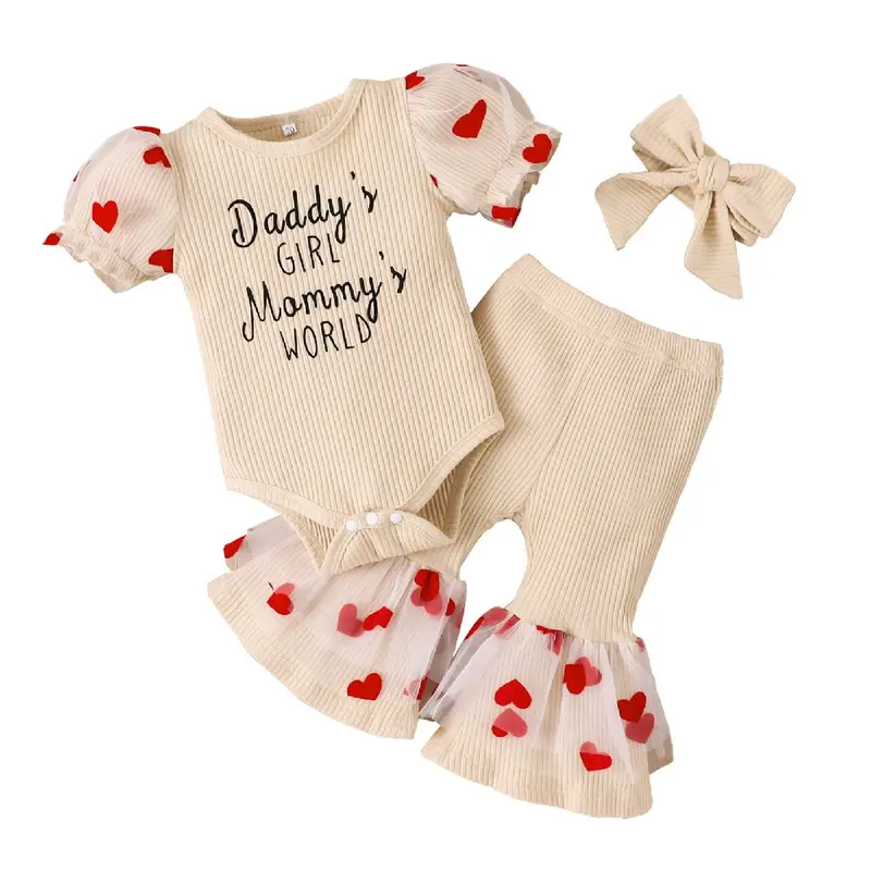toddler cream top with Flare Trousers Set for Toddler Clothes sets  girls coord viral baby matching outfits plain kids 2 fashion dress outfit 0