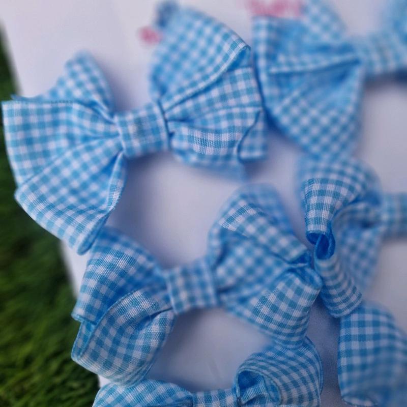 "Baby Blue" Gingham School/ Everday Mix Bows (available in different colours) 5