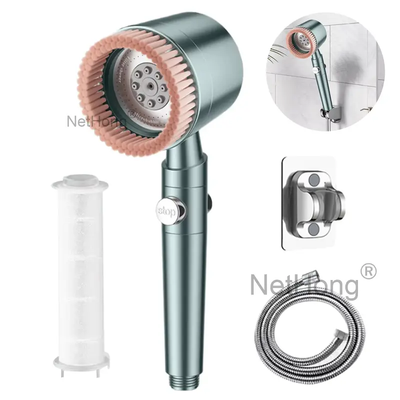Massage Shower Head High Pressure 3 Modes Water Saving Body Scalp With Filter UK 7