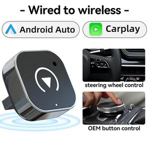 【UK SELLER Delivered within 72H】2 in 1 Wireless CarPlay Adapter & Android Auto Wireless Adapter - Convert Factory Wired to Wireless CarPlay Dongle Cars - Stable Fast Connection- Plug& Play - Auto Connect & Online Update