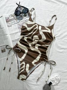 Women's Pop Art Print One-piece Swimsuit, Casual Fashion Chic Swimwear for Beach Holiday Vacation, Ladies Swimsuit for All Seasons, Swim Bodysuit