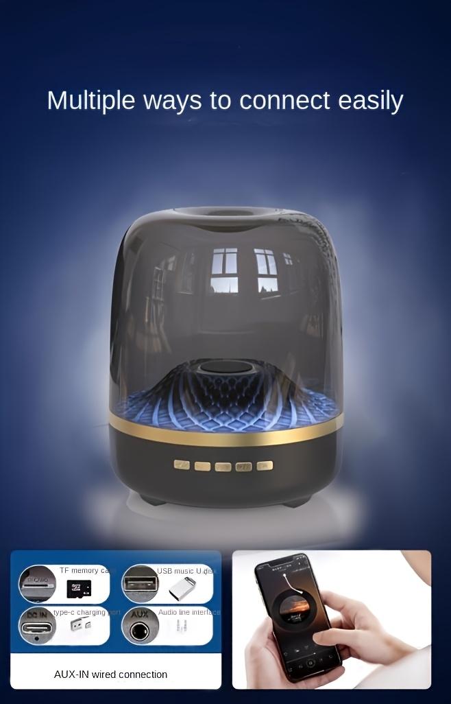 Product Introduction of RISELDAJOR   Stereo Sound Wireless Home Speaker: 5W - 10W Power, Single Speaker, 18650 500mAh Lithium Battery, USB - C Charging, Push - Button Control, Table - Top Mounting, 5 Diamond - Effect Lighting Themes for Music Players 5