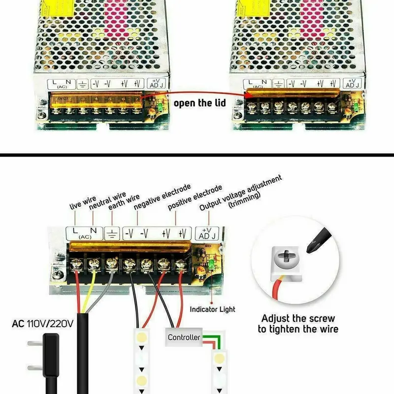 Shareplus AC 110-240V to DC 12V 30A 360W Switching Power Supply LED Strip with Dual Input Voltage & 12 Months Warranty 7