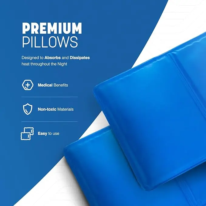 2-Pack Large Cooling Gel Pillows (30x40cm) - Enhancing Sleep Quality, Alleviating Flu & Fevers, Relieving Migraine Headaches 2