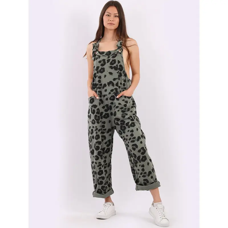 Leopard Print Ladies Cotton Dungaree 0