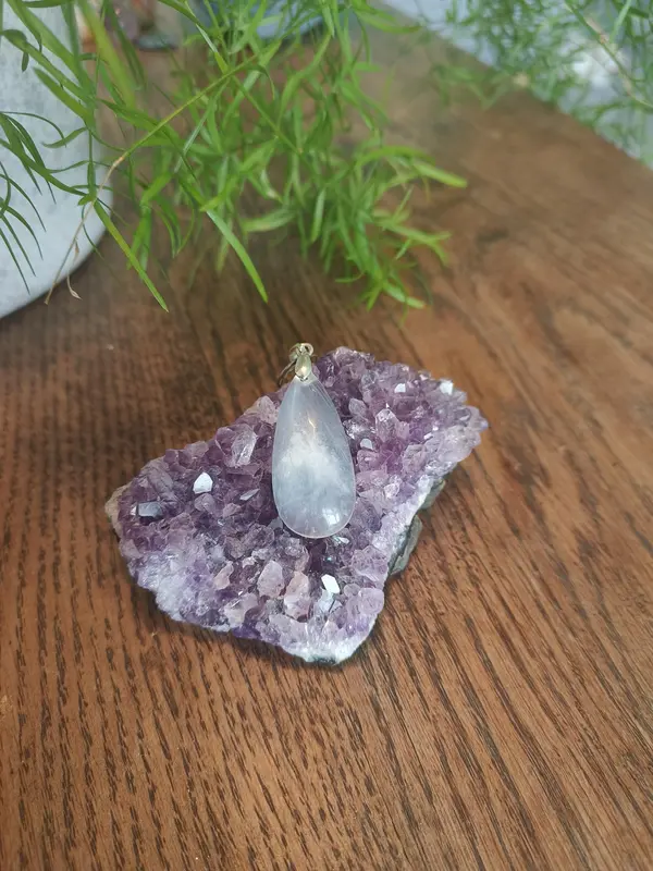 Moonstone slim style teardrop crystal pendant 1