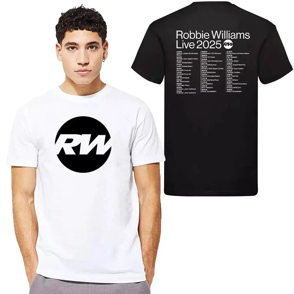 Robbie RW Logo UK Dates Tour T-Shirt Live 2025 Music Fan Concert Tee Gift
