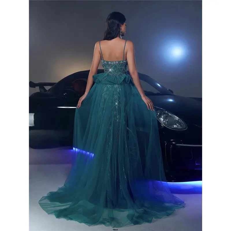 Guest Holiday Single Wedding For Dress Maxi Sequin Beaded Luxurious Glamrae Elegant Embellished Flared Suitable Party Ball Banquet 2