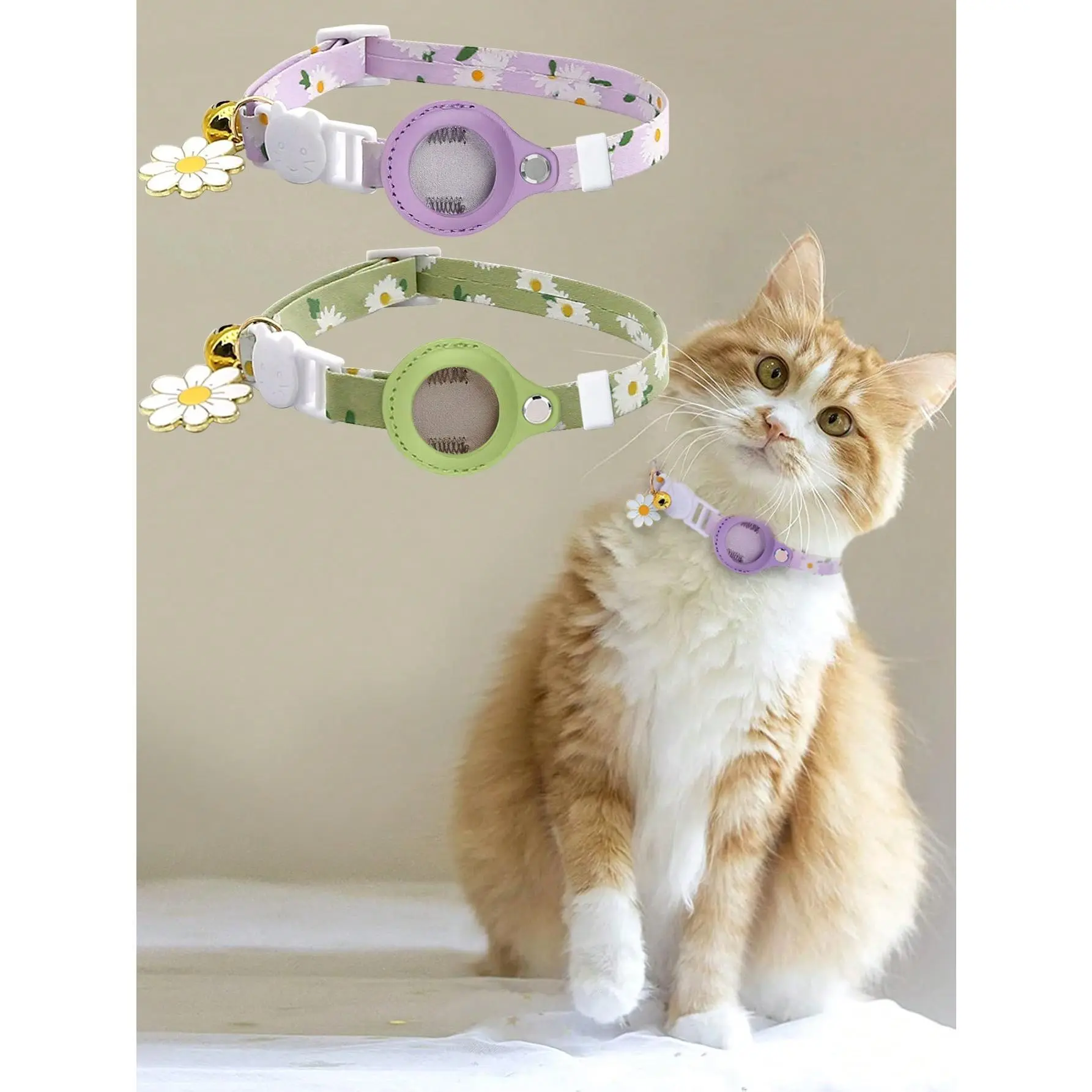 1pc Pet Collar Airtag Protective Case Locator Collar (Locator Not Included), Suitable For Small Cats, Prevent Loss, Tracking, Anti-Choking (Collar Will Automatically Detach With Pulling Force Exceeding 3kg)