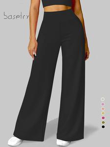 BaseTry Seamless waist, wide legs, wide body pants for casual women