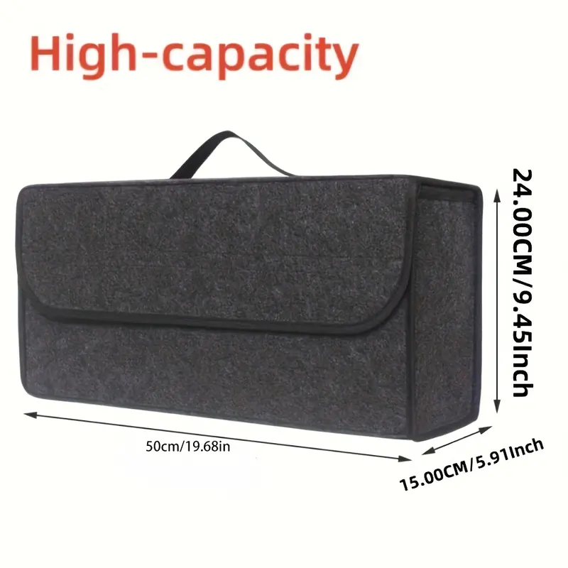 Gray Anti Slip Compartment Boot Storage Organizer Tool Car Storage Bag Car Trunk Organizer Soft Felt Storage Box Car Accessories 6