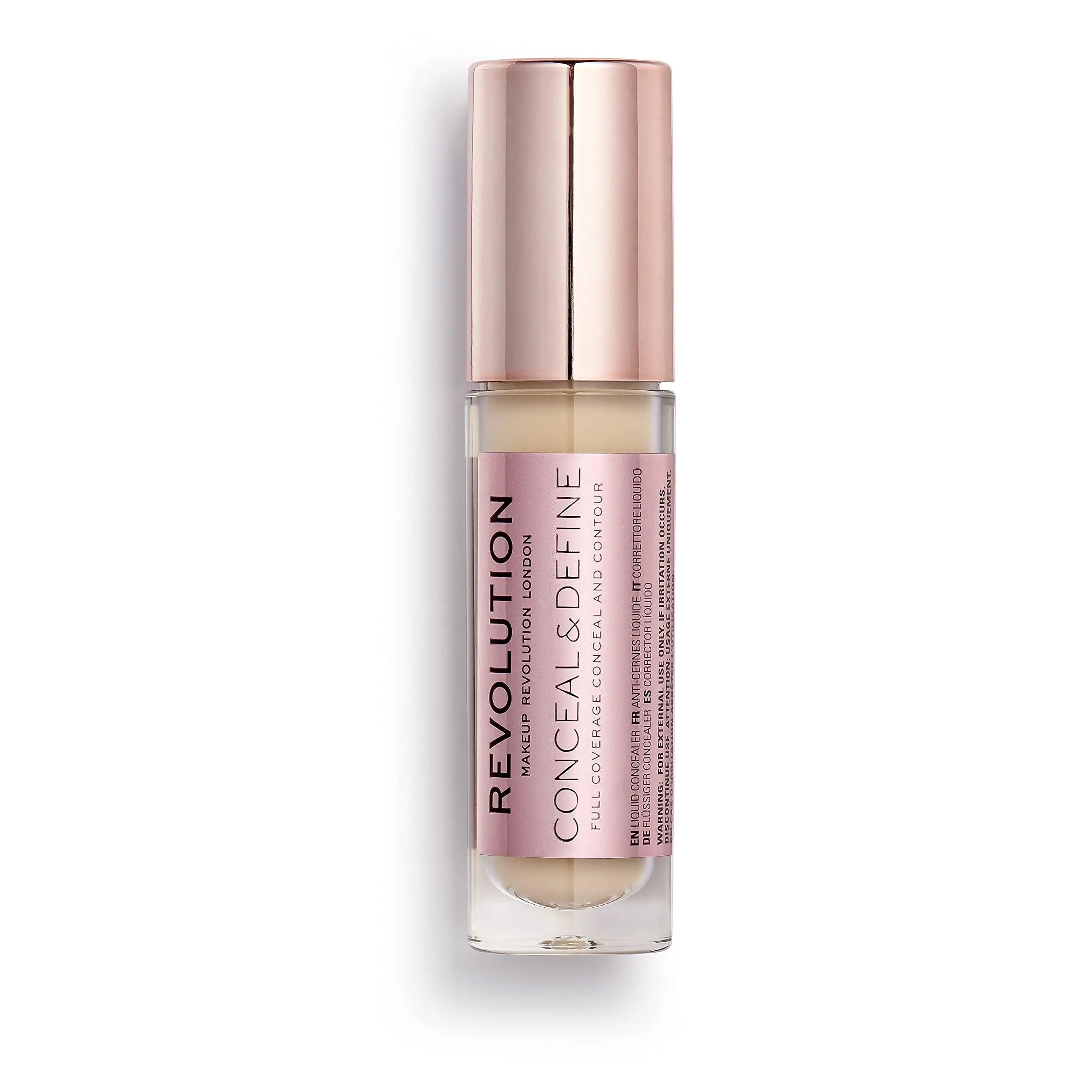 Revolution, Conceal & Define Concealer, Full Coverage & Lightweight, Long-Lasting Matte Finish, Vegan & Cruelty Free, C6 Fair or Light Skin Tones, 0.14 oz