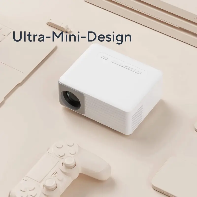 Mini Projector Full HD 1080P Support with WiFi Bluetooth, Portable Movie Projector with Tripod - Audio 6