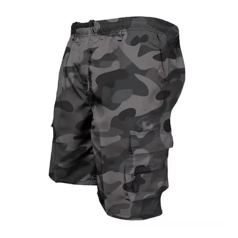 Men's Solid Color & Camouflage Cargo Drawstring Shorts – Loose Fit Casual Waist Trousers with Pockets, Simple Style, Comfy and Practical, Ideal for Spring Summer Outdoor Fitness, Hiking, Travel, and Casual Wear Mens Daily Wear. Confortable Plain Menswear 6