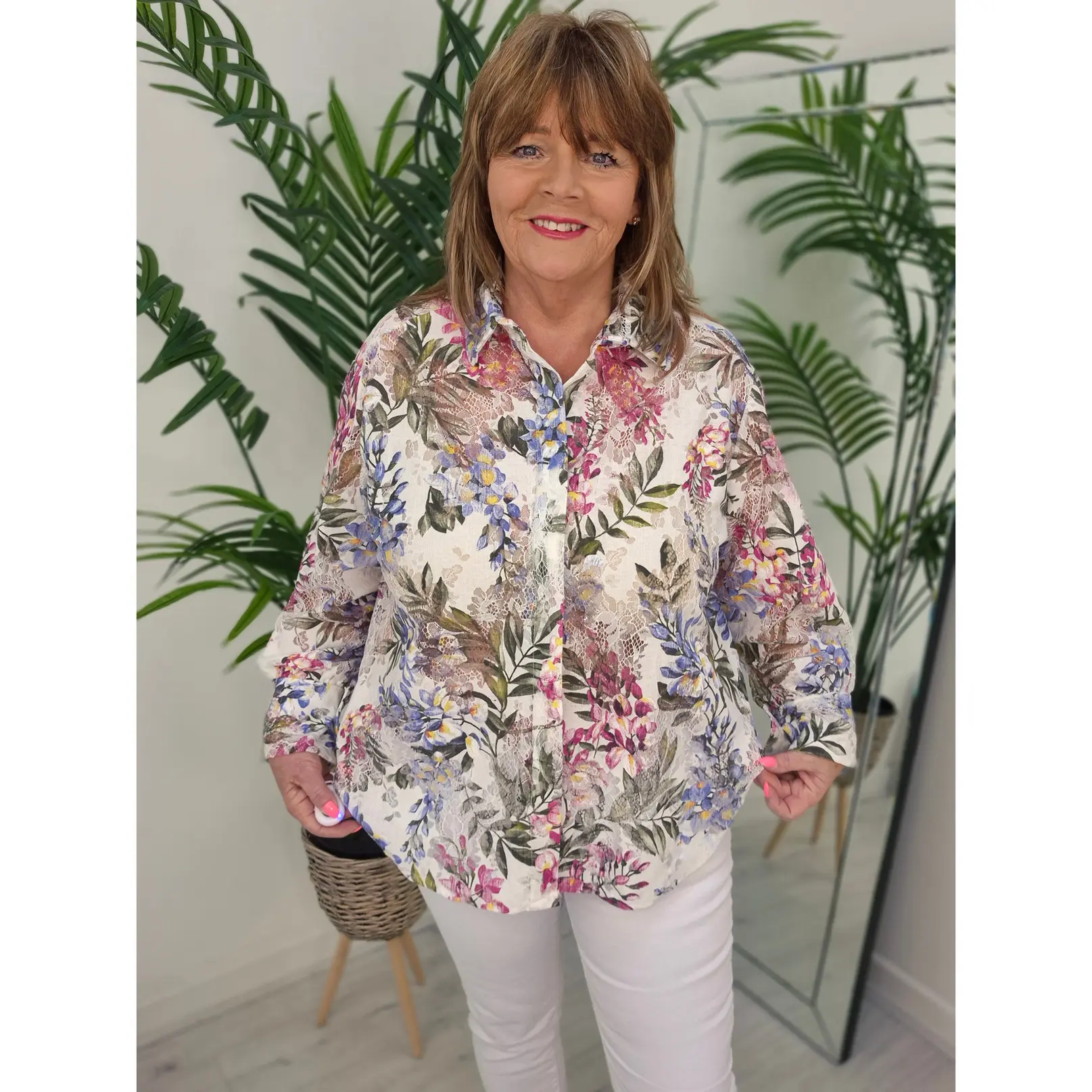 Georgina Floral Lace Blouse (Oversized)