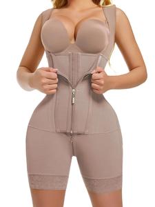 Women's Solid Color Lace Trim Zipper Shapewear Romper, High Stretch Tummy Control Butt Lifting Shaper, Ladies Waistband Shaping Bodysuit for All Seasons, Clothes