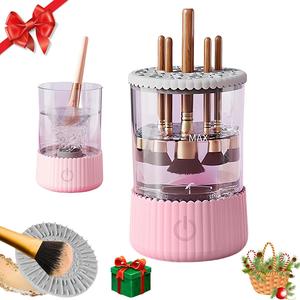 Electric Makeup Brush Cleaner, Automatic Makeup Brushes Cleaning Tool with Makeup Brush Cleaning Pad Suitable for Gift