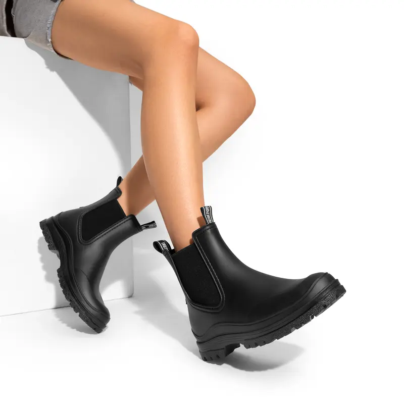 DREAM PAIRS Women Wellington Boots, Comfortable Chelsea Rain Boots for Hiking, Yard Work, Mucker Style Outdoor Activities Footwear Girl Walking Shoes 6