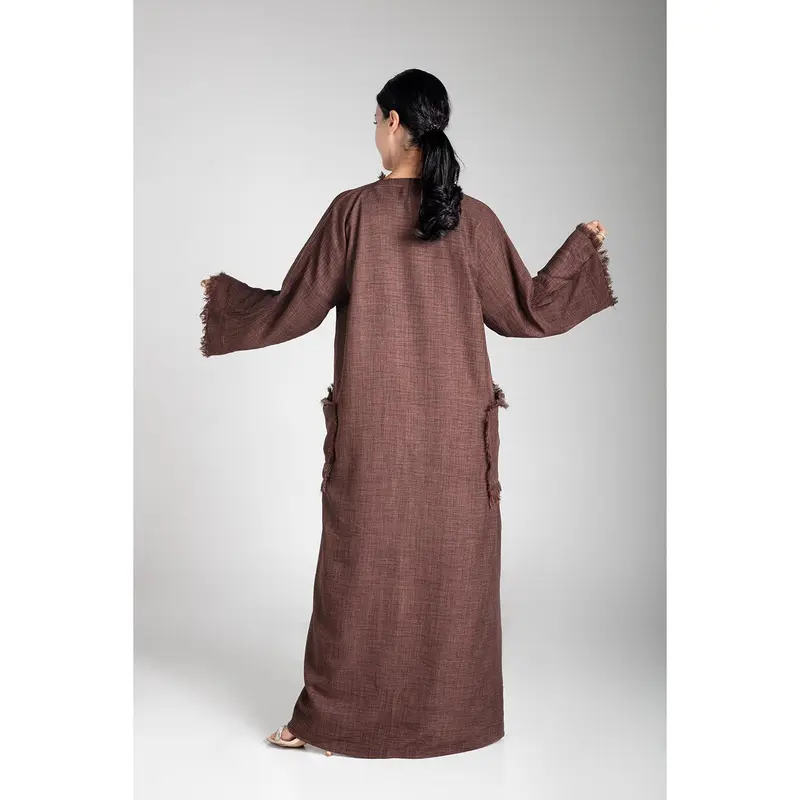 Pastel Brown Linen Kimono 4
