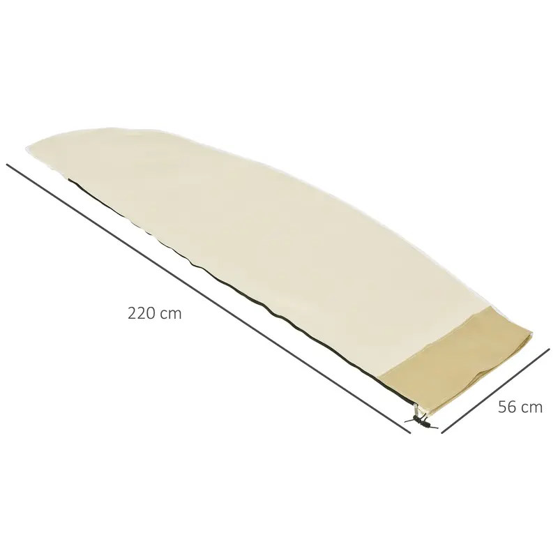 Outsunny Parasol Cover, 600D Oxford Cantilever Umbrella Cover Fit for 2-4m Parasol, Banana Umbrella Protector with Zipper for Outdoor Garden, Patio, White 2