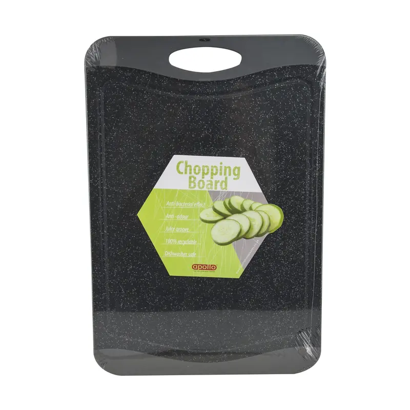 Plastic Cutting Board Set Medium and Large Black Non Slip Chopping Boards 2pcs 4