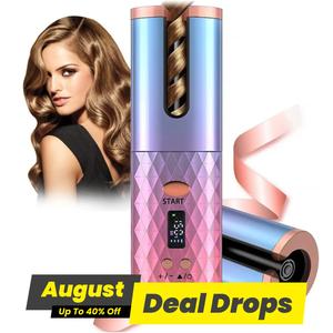 Automatic Cordless Auto Hair Curler, 1 Set Curling Iron with LCD Display & Accessories, Portable Rotating Ceramic Barrel Curling Wand for Women, Automatic Hair Curler, Heated Curler, Curler Machine, Curl Maker, Hair Crimper Iron, Barrel Curling Irons