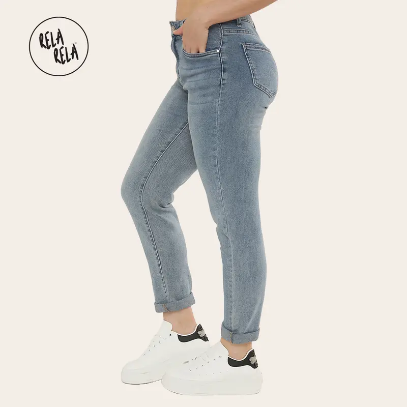 RELA RELA Regular Length Women's Viral Stretchy Slim Fit Mid-Waist Crop Jeans UK 6-14 1