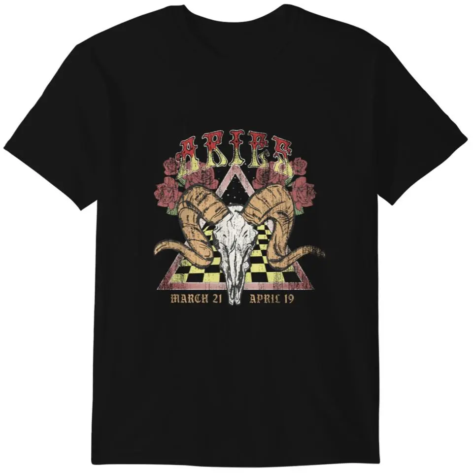 Aries Zodiac Vintage Tee, Celestial Aries Shirt, Oversized Tee Gildan Heavy Cotton