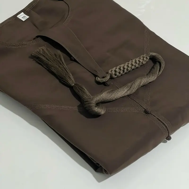 Premium Japanese Fabric Chocolate Brown Emirati Thobe for Men