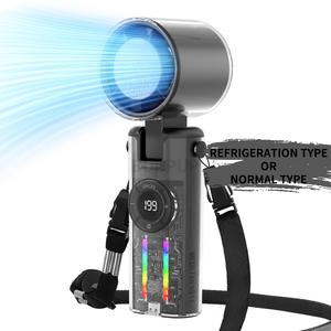 Portable Handheld Turbo Fan, 5 Gear Wind, USB Battery Operated, Up to 12 Working Hours, 3 IN 1 Hand Fan with Air Turbo Tech Cooling Fan for Outdoor Activities, Travel, Beach(Refrigeration type and Normal type)