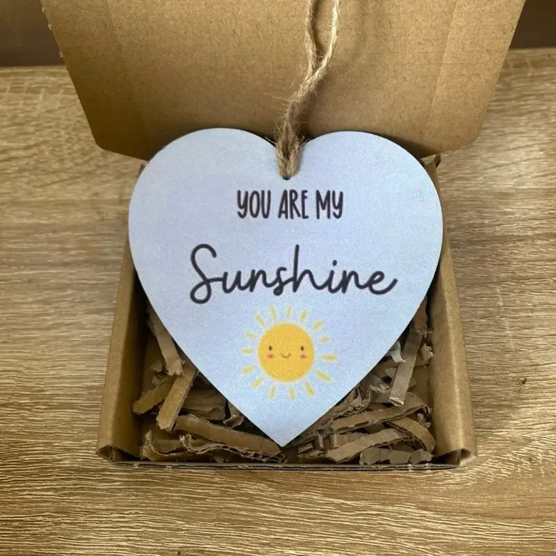 Sunshine Happy Gift box heart plaque you are my sunshine gift 0