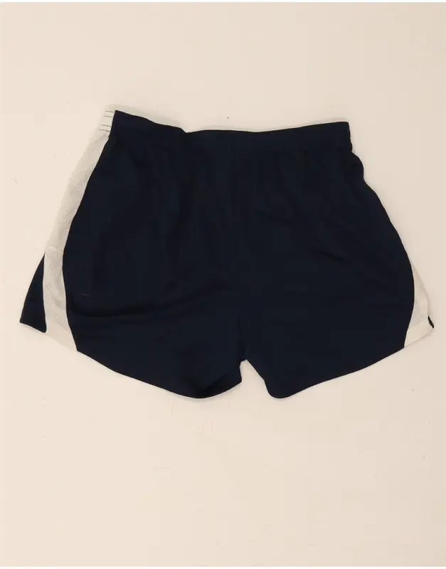 Pre-Owned Vintage NIKE Womens Dri Fit Sport Shorts UK 8 Small Navy Blue Colourblock 2