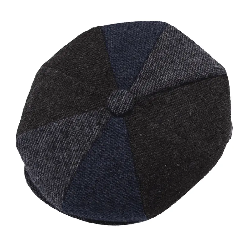 Classic Herringbone Newsboy Hat in Brown Check, Black, Charcoal & Blue – Royal Stallion Collection (S to 2XL) | Timeless Vintage Style 4