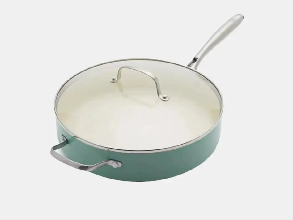 GreenLife 30cm Saute Pan 4.8L Ceramic Non-Stick PFAS-Free Turquoise (Open Box)