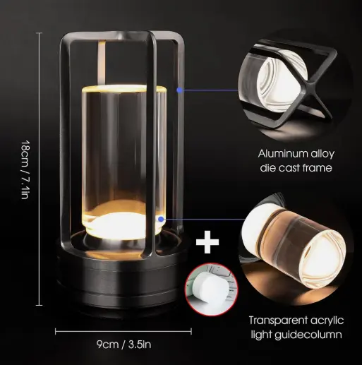 Modern LED Table Lamp USB Rechargeable Lamp Dimmable Bar Night Light ​Cordless 1