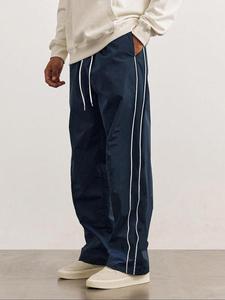 Men's Striped Print Drawstring Waist Sweatpants, Casual Loose Fit Pants for Summer, Fashion Men's Bottoms for Daily Wear, Trouser