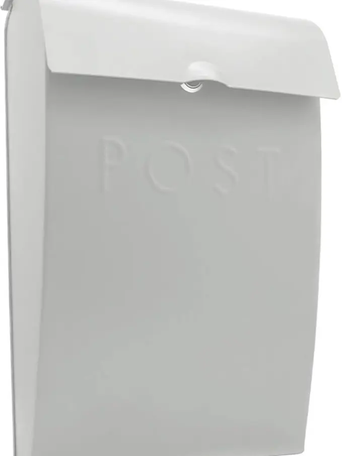 Wall Mounted Post Box | Glossy Finish Postbox | Galvanised Steel Outdoor Mailbox | Lockable Weatherproof Outside Postbox | Letterbox for Wall | M&W (White)